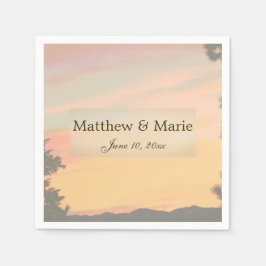 マウンテンサンセット結婚ズ スタンダードカクテルナプキン