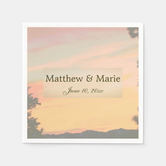 マウンテンサンセット結婚ズ スタンダードカクテルナプキン (正面)