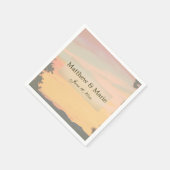 マウンテンサンセット結婚ズ スタンダードカクテルナプキン (角)