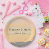 マウンテンサンセット結婚ズ ペーパープレート (パーティー)