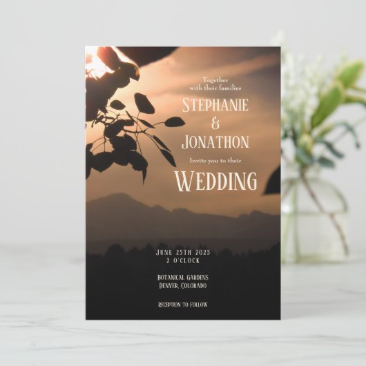 マウンテンサンセット結婚式招待状 招待状 (スタンド正面)