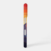 マウンテンサンセット レトロ ヴィンテージ アート iPhone 16ケース (右側面)