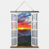 マウンテンサンセット 吊り下げ型タペストリー (正面)