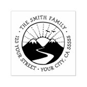 マウンテンサンライズお洒落フォント差出人住所 セルフインキングスタンプ (デザイン)