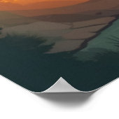 マウンテンサンライズイラストレーション:詳細景観 ポスター (角)