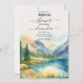 マウンテンサン素朴セットウォーターカラーオレンジブライダル 招待状 (正面)