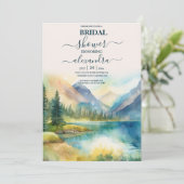 マウンテンサン素朴セットウォーターカラーオレンジブライダル 招待状 (スタンド正面)