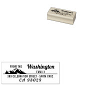 マウンテンシルエットファミリー名&差出人住所 ラバースタンプ (押印)