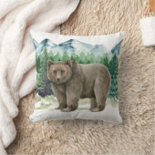 マウンテンシーンに登場するブラウンベア クッション (ブランケット)