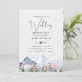 マウンテンシーンウィンターウェディング招待状 招待状 (スタンド正面)