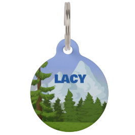 マウンテンシーンラウンドペットタグ ペット　ネームタグ