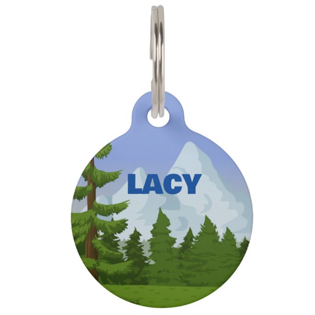 マウンテンシーンラウンドペットタグ ペット　ネームタグ (正面)