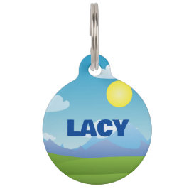 マウンテンシーンラウンドペットタグ ペット　ネームタグ