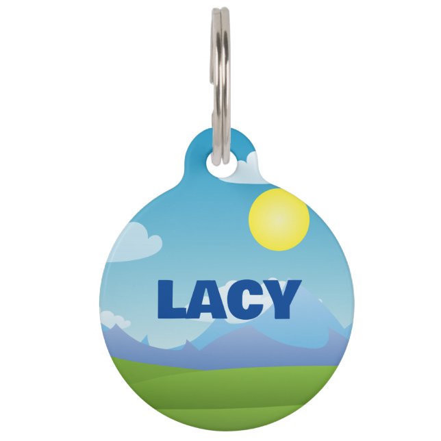 マウンテンシーンラウンドペットタグ ペット　ネームタグ (正面)