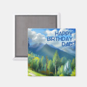 マウンテンシ絵画ーンハッピーバースデーパパ マグネット (正面/裏面)