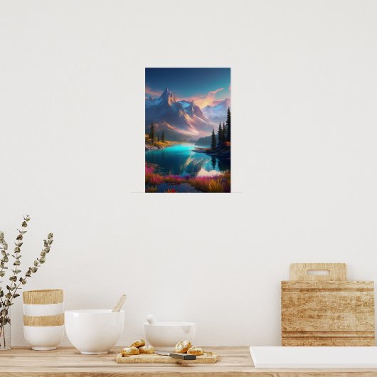 マウンテンジュエル、クリスタル澄んレイク ポスター (キッチン)