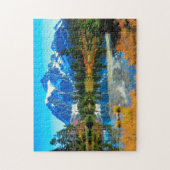 マウンテンスカイレイク風景写真 ジグソーパズル (縦)