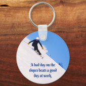マウンテンスキーゲレンスフレッシュスノー秋スキーおもしろい キーホルダー (正面)