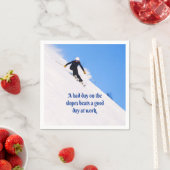 マウンテンスキーゲレンスフレッシュスノー秋スキーおもしろい スタンダードカクテルナプキン (インサイチュ)