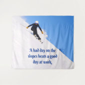 マウンテンスキーゲレンスフレッシュスノー秋スキーおもしろい タペストリー (正面(横))