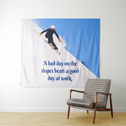 マウンテンスキーゲレンスフレッシュスノー秋スキーおもしろい タペストリー (インサイチュ(横))