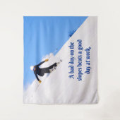 マウンテンスキーゲレンスフレッシュスノー秋スキーおもしろい タペストリー (正面)