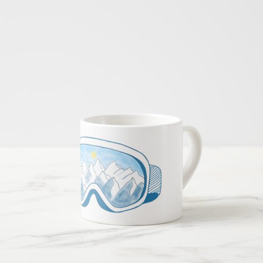 マウンテンスキーゴーグルイラストレーション エスプレッソカップ (正面右)