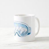 マウンテンスキーゴーグルイラストレーション コーヒーマグカップ (正面右)