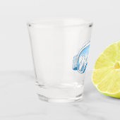 マウンテンスキーゴーグルイラストレーション ショットグラス (左)