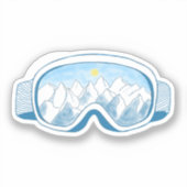 マウンテンスキーゴーグルイラストレーション シール (正面)