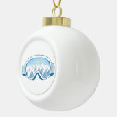 マウンテンスキーゴーグルイラストレーション セラミックボールオーナメント (右)