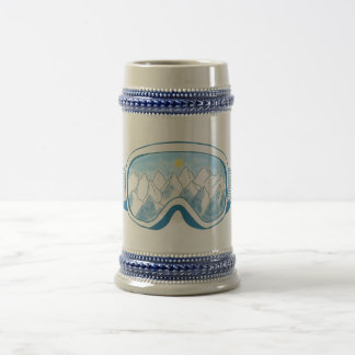 マウンテンスキーゴーグルイラストレーション ビールジョッキ