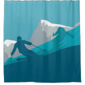 マウンテンスキースポーツ シャワーカーテン