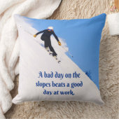 マウンテンスキースロープフレッシュスノー秋スおもしろいキー クッション (ブランケット)