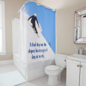 マウンテンスキースロープフレッシュスノー秋スおもしろいキー シャワーカーテン (インサイチュ)