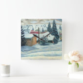 マウンテンスキータウンクロック スクエア壁時計 (ホーム)