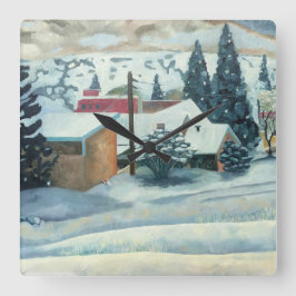 マウンテンスキータウンクロック スクエア壁時計