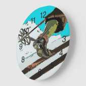 マウンテンスキー、追加文字 ラージ壁時計 (傾斜)