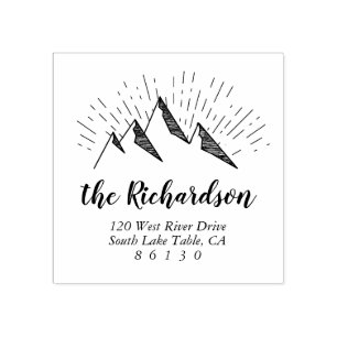 マウンテンスケッチ差出人住所自己インク ラバースタンプ