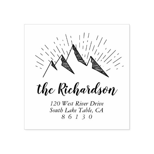 マウンテンスケッチ差出人住所自己インク ラバースタンプ (インプリント)
