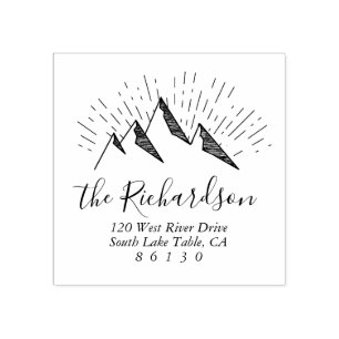 マウンテンスケッチ差出人住所自己インク ラバースタンプ