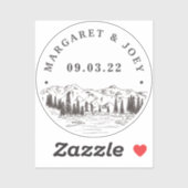 マウンテンスケパーソナライズされたッチ結婚ズ シール (シート)