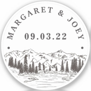 マウンテンスケパーソナライズされたッチ結婚ズ シール