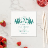 マウンテンスケパーソナライズされたッチ結婚ズ スタンダードカクテルナプキン (インサイチュ)