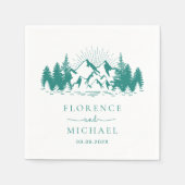 マウンテンスケパーソナライズされたッチ結婚ズ スタンダードカクテルナプキン (正面)