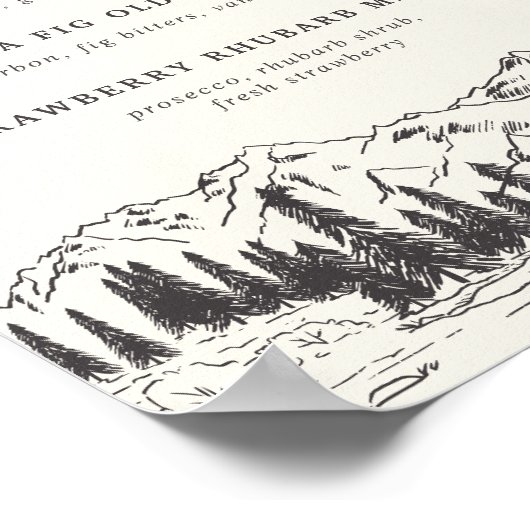 マウンテンスケ結婚ッチのスペシャルティカクテルサイン ポスター (角)