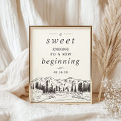 マウンテンスケ結婚ッチのデザートテーブル記号 ポスター