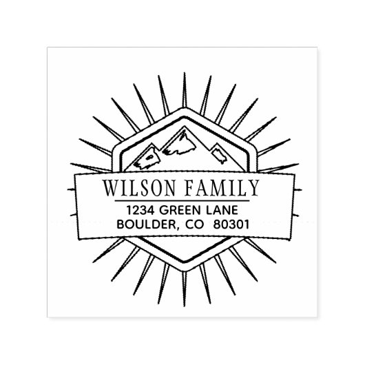 マウンテンスターカスタム差出人住所ゴムスタンプ セルフインキングスタンプ (デザイン)