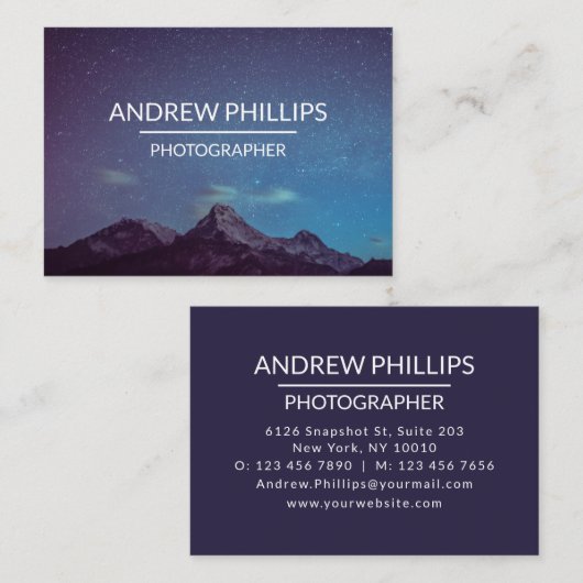 マウンテンスターリーシルエットカスタムホテル 名刺 (正面/裏面)