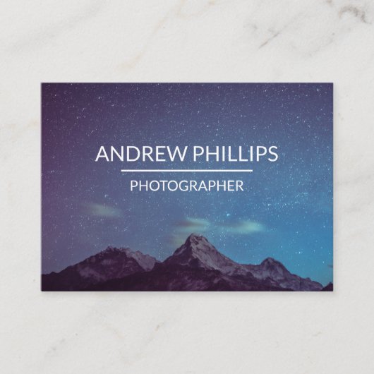 マウンテンスターリーシルエットサンライズカスタムビジネス 名刺 (正面)